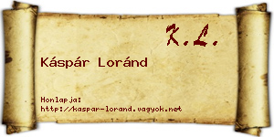 Káspár Loránd névjegykártya