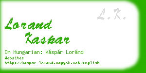 lorand kaspar business card